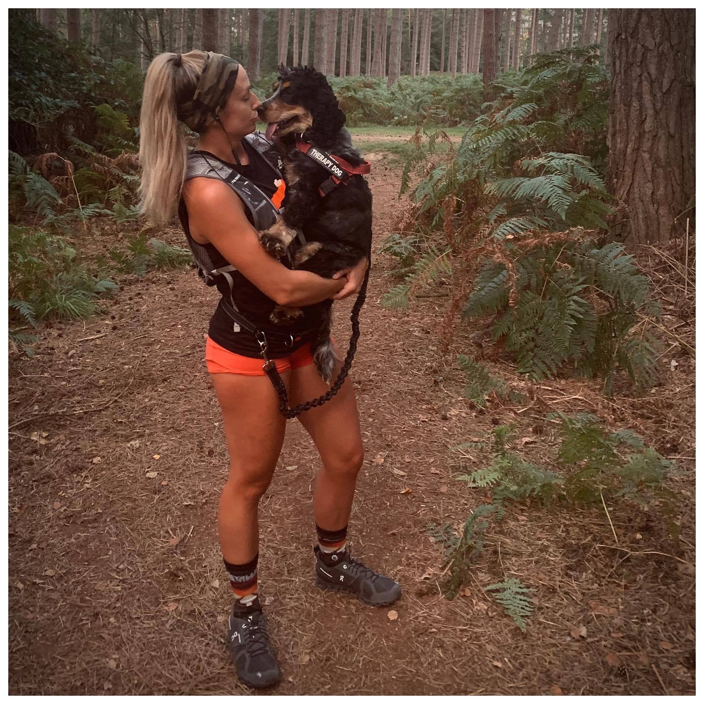 Emma Wallace Trail Running with Dog